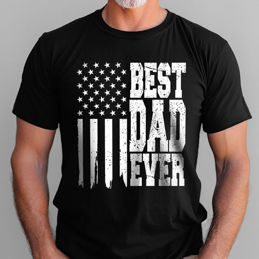 Father's Day T-Shirt, Gift For Dad, Best Dad Ever American Flag T-Shirt VTM76HVN