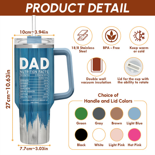 Father's Day Gift, Best Dad Ever, Dad Nutrition Facts Tumbler 40oz TPT1867NTH